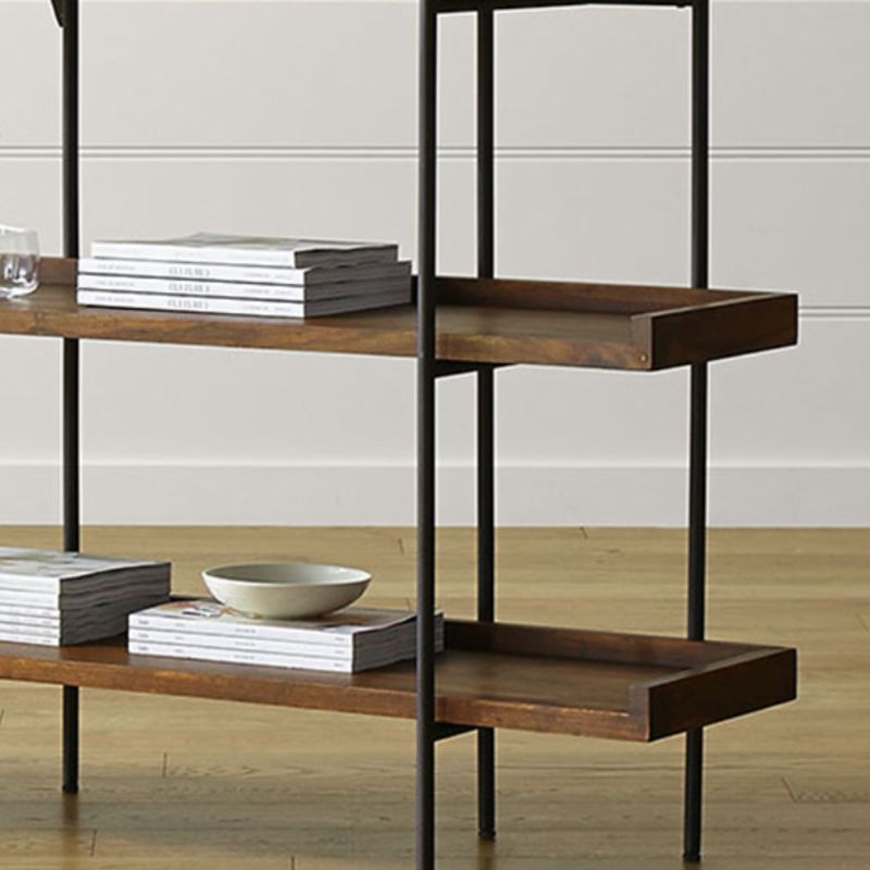 Wooden Standard Bookcase Industrial Open Back Bookshelf with Shelves