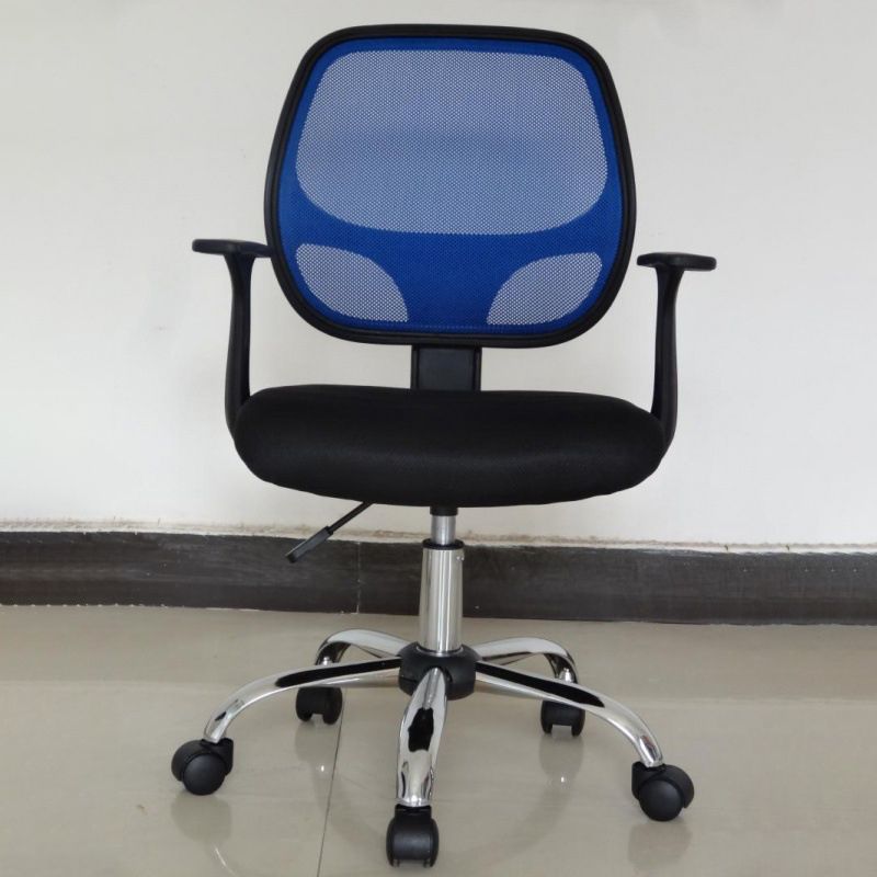 Silver Metal Modern Conference Chair in Mid-Back Mesh Conference Chair