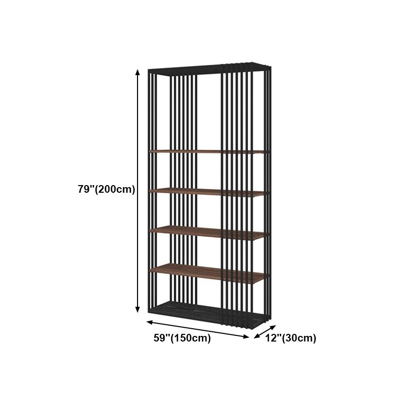 4-Shelf Metal Standard Bookcase Industrial Bookcase for Home Office