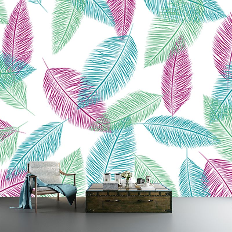 Illustration Stain Resistant Mural Wallpaper Feather Living Room Wall Mural