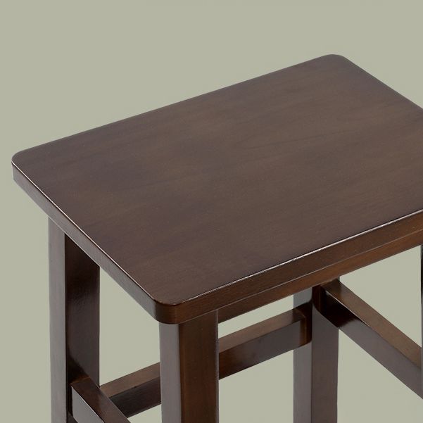 Solid Wood Bar Stool Backless Footrest Counter Stool for Home Use