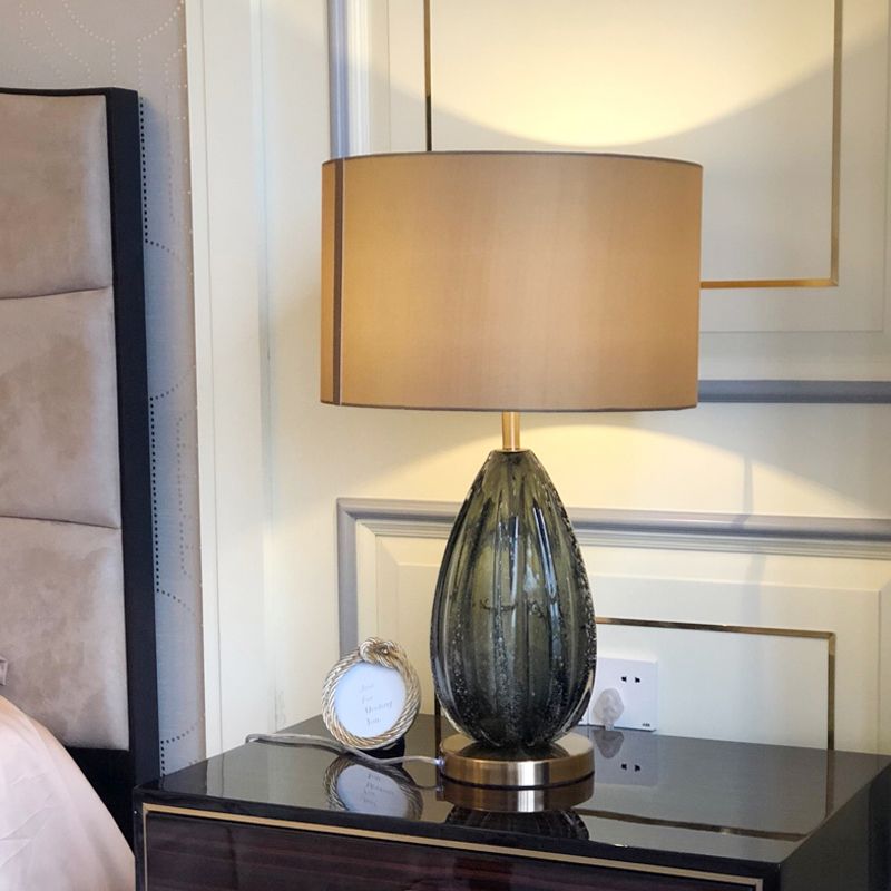 Gerade Schattentisch leichter modernistischer Stoff 1 Kopf kleine Schreibtischlampe in Grün