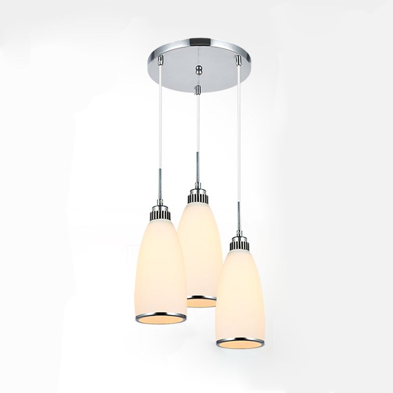 Minimaliste 3 lumières Pendante Bell Glass Shade Suspension Lampe pour salle à manger