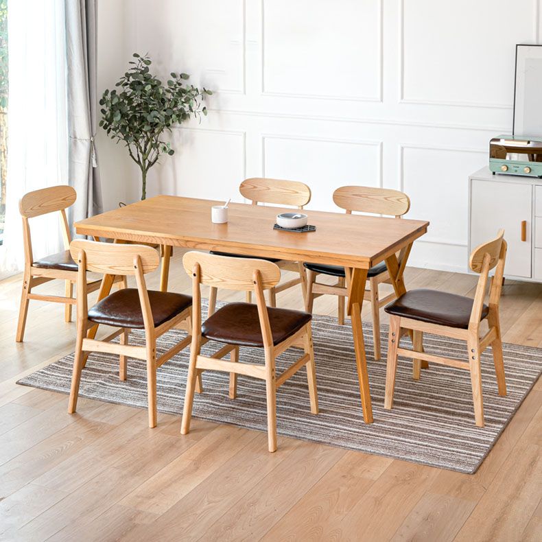 Wood Industrial Kitchen Dining Room Chair Open Back Side Chair