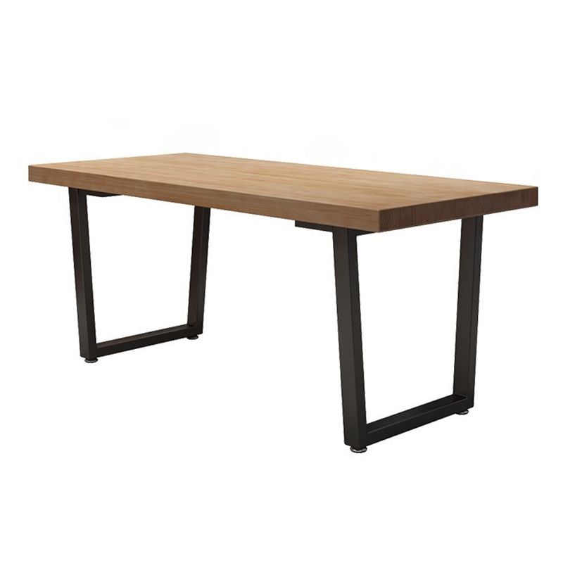 Pine Solid Wood Dining Table Rectangle Dining Table with Double Pedestal