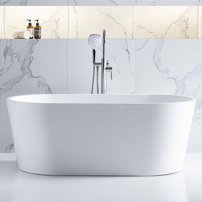 Acrylic Soaking Bathtub Antique Finish Stand Alone Oval Bath Tub
