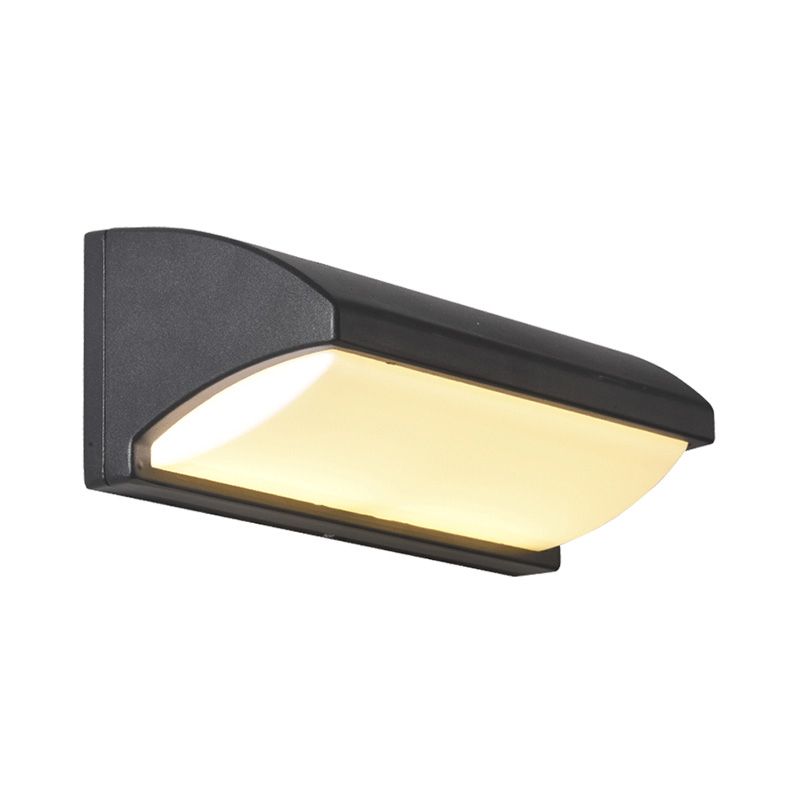 Rectangle Waterproof Simplicity Wall Light Acrylic Minimalistic LED Wall Sconce in Black