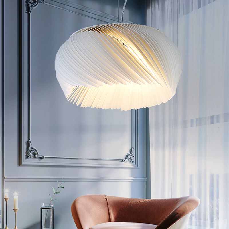 Lampe suspendue en forme de tambour minimaliste acrylique 1 lumière du salon