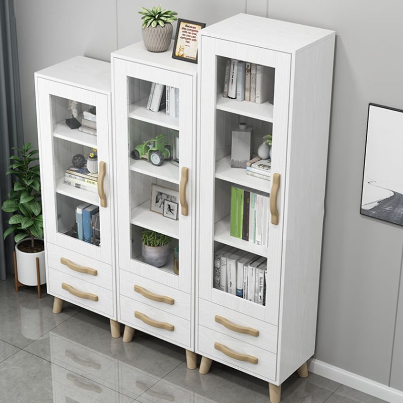 Closed Back Engineered Wood Bookshelf Standard Contemporary Bookcase
