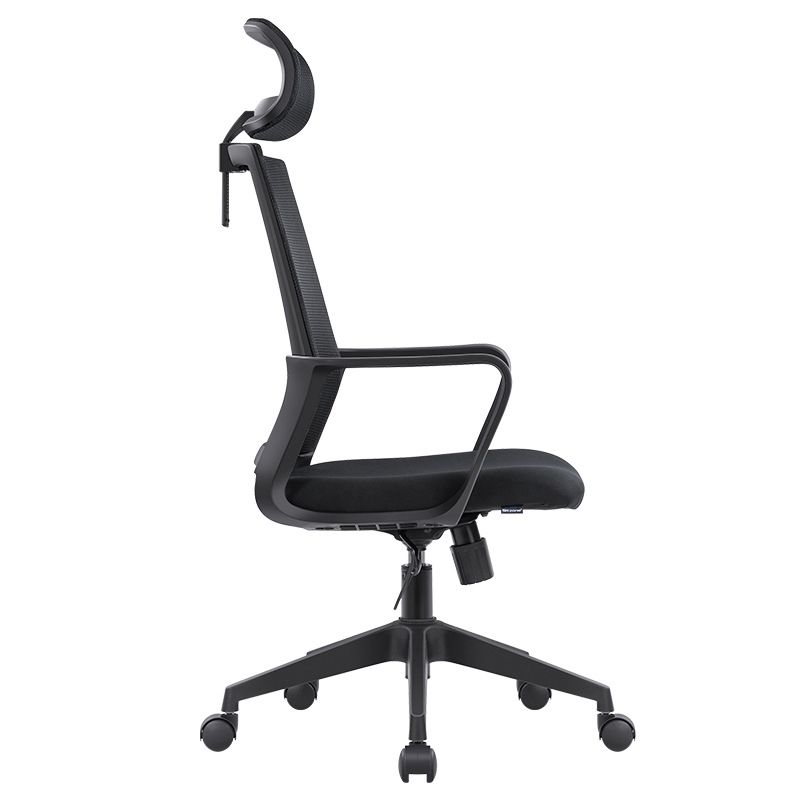 Modern Desk Chair Mid-Back Home Office Chair in Black No Distressing