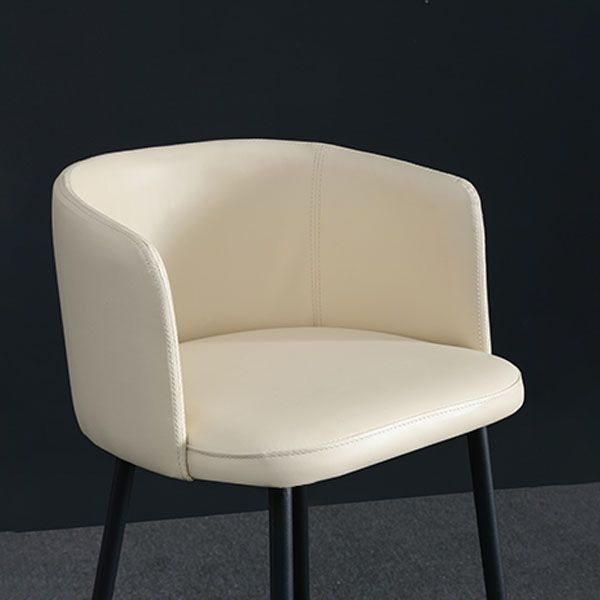 Modern Bar Stool Leather Backrest Bar Stools for Dining Room with Metal Legs