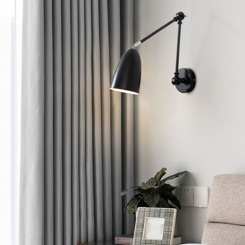 Metal Shade Wall Light Nordic Single Light Adjustable Wall Sconce for Living Room
