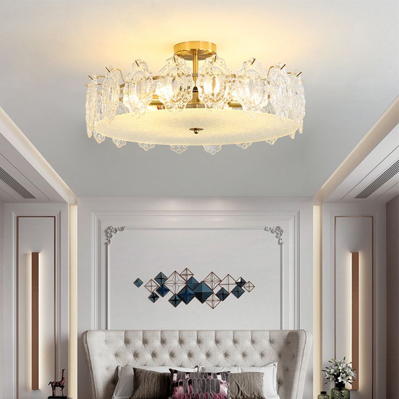 Modern Ceiling Light Household Glass Flush Mount Light Fixture for Bedroom