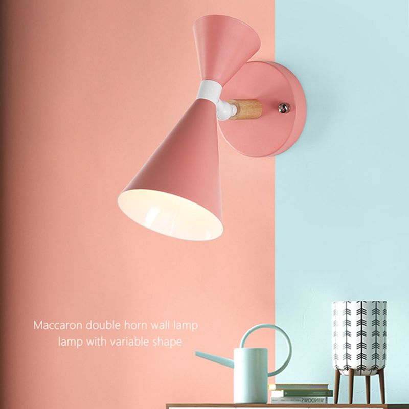 Modern Concise Trumpe Trumpt Wall Lamp Ferro Wall Light Macaron Light for Interior Spaces