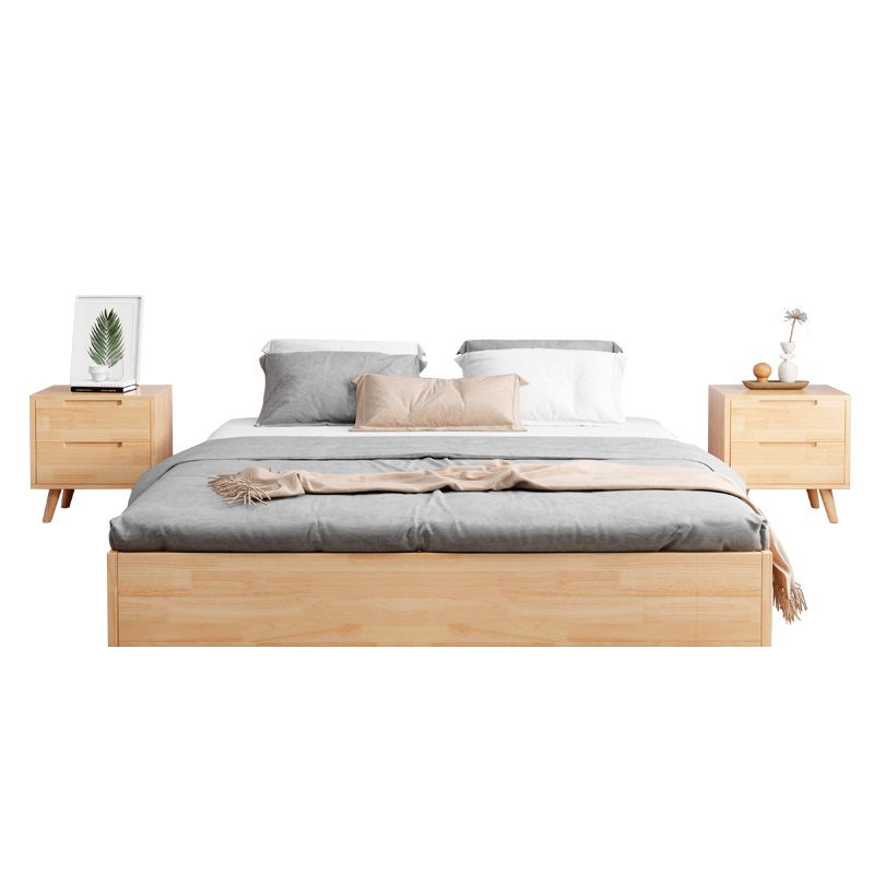 Mid-Century Solid Wood Modern Platform Bed Solid Color Platform Bed Frame