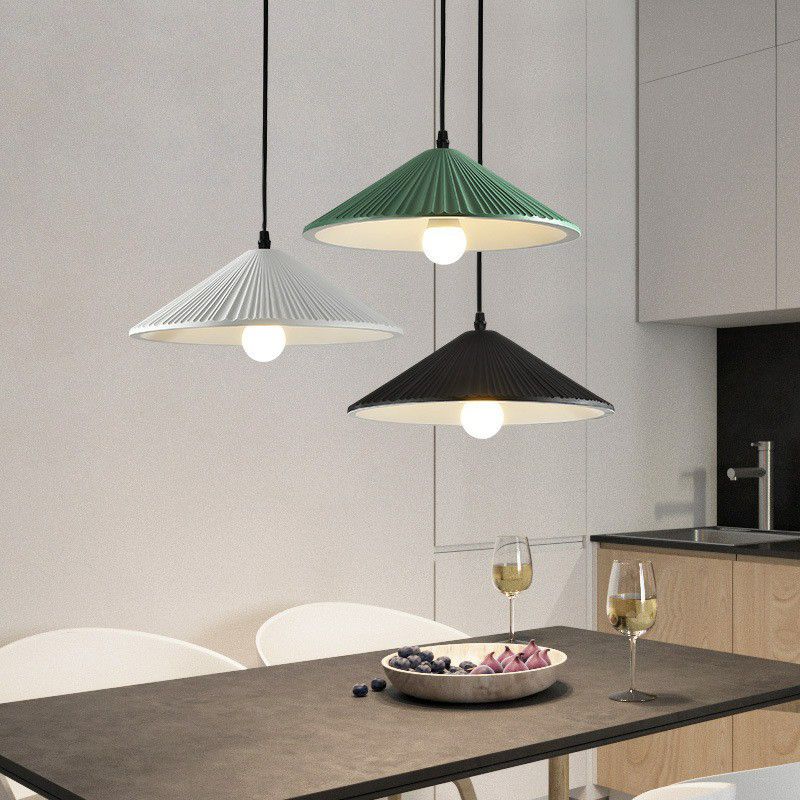 Conical Resin Hanging Lamp Minimalist 1-Light Suspension Light Fixture for Dining Room