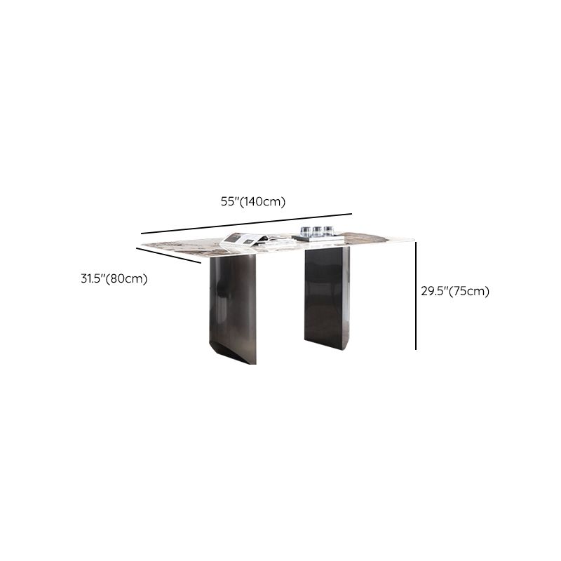 Stone Dining Table Contemporary Double Pedestal Dining Table