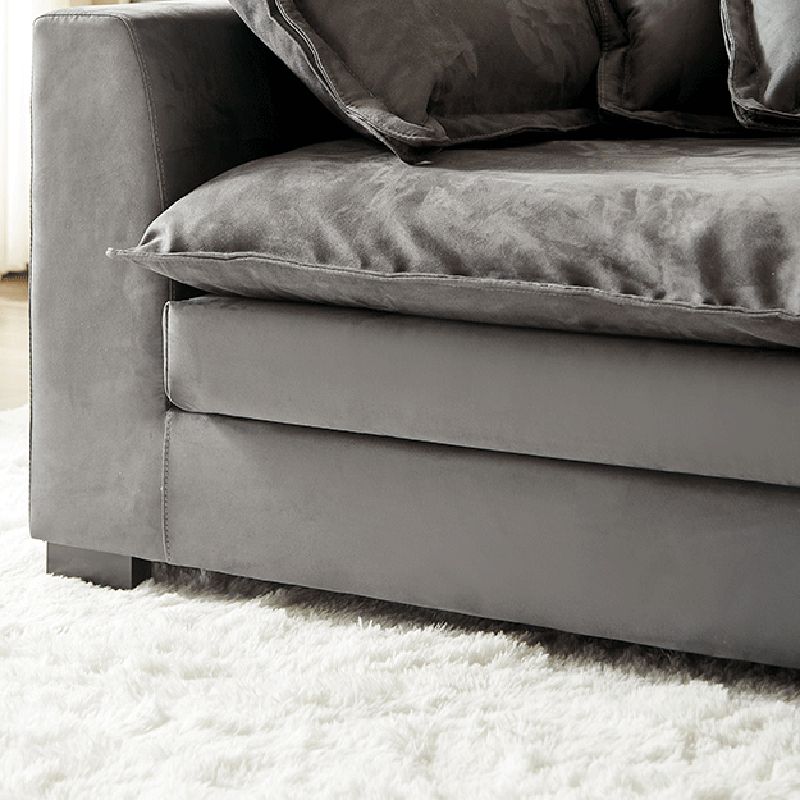 Slipcovered Stationary Living Room Pillow Top Arm Standard Gray Sofa