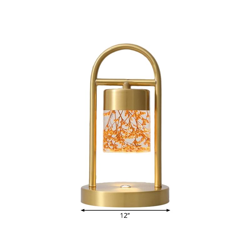 GOUD KOLOM TABEL LAMP EENVOUDIGHEID DUIST GLAS LED BALIC LICHT MET U-vormig metalen frame