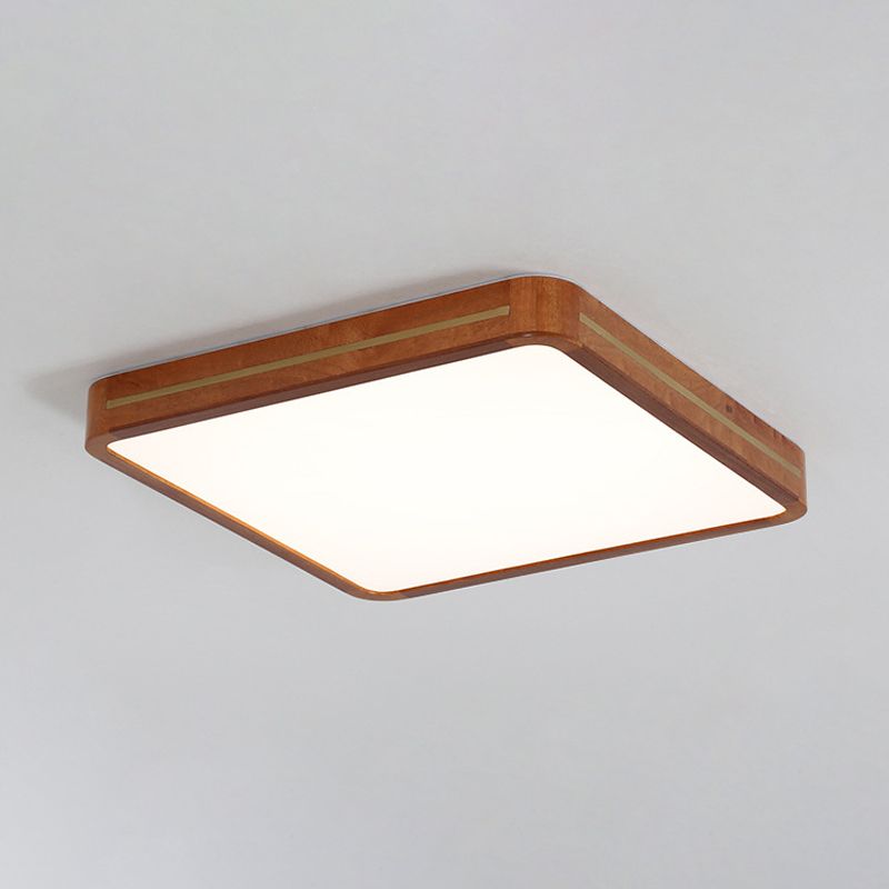 Modern Square/Rectangle Ceiling Light Acrylic Sleeping Room LED Flush Mount Lighting in Brown, 17"/21"/25.5" Length