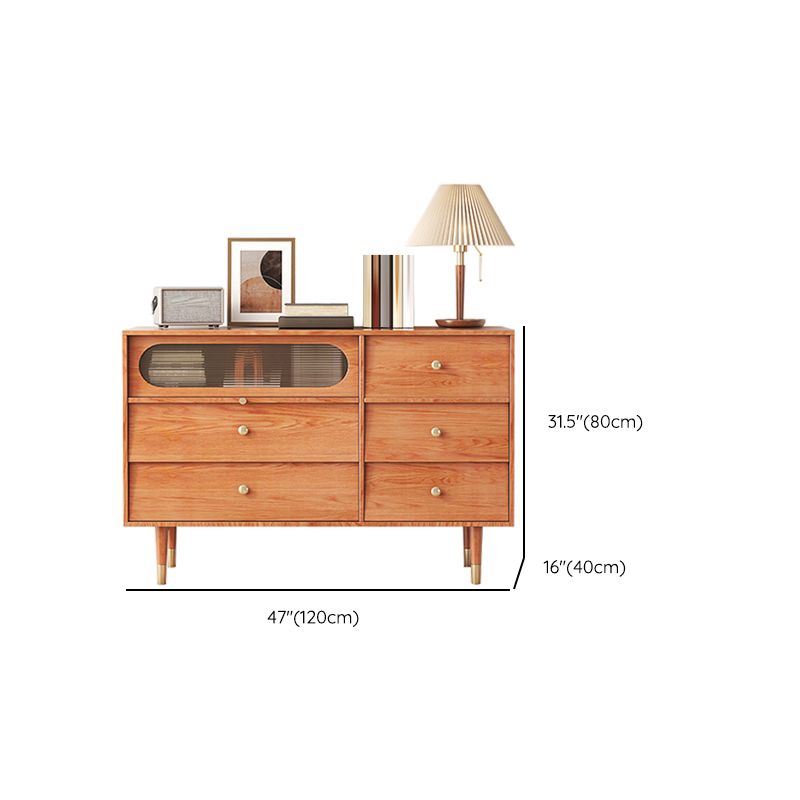 Mid-Century Rectangle Accent Cabinet Solid Wood Storage Cabinet