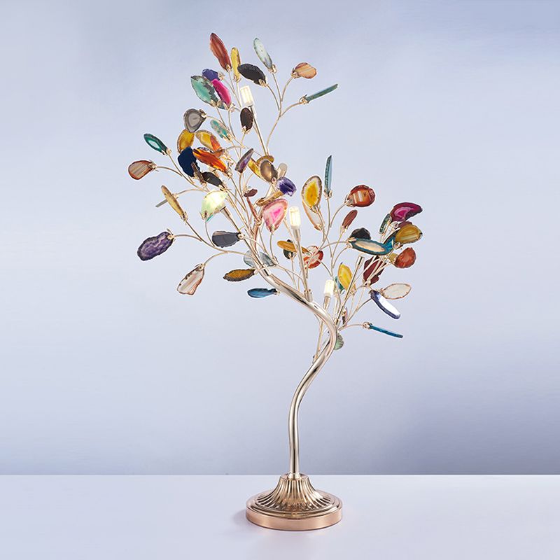 Flower Branch Shaped Acrylic Table Lighting Contemporary LED Rose Gold Desk Lamp