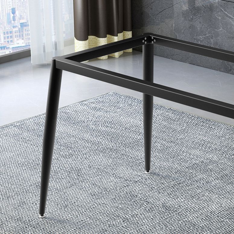 Industrial Style Sintered Stone Scratch Resistant Dining Table 4 Legs Base Table for Home
