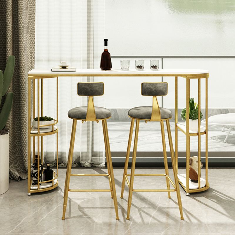 Free Form Counter Height Dining Table with Storage Modern Bar Dining Table