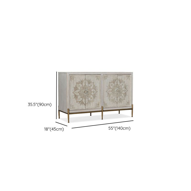 White Knobs Wood Cabinets Included Accent Cabinet with Straight Legs