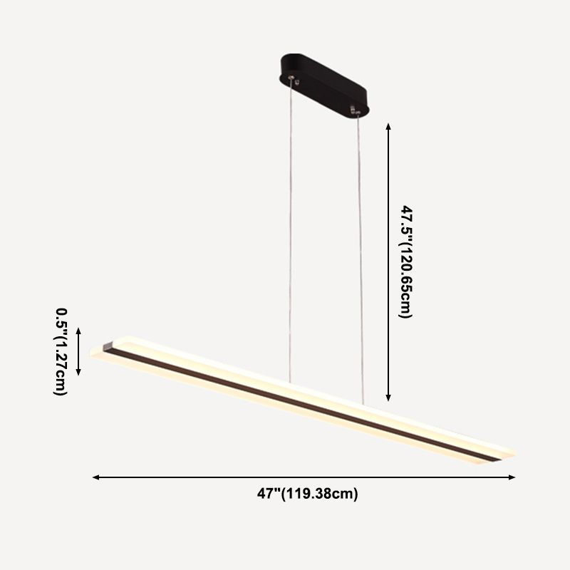 LED Simple Island Lamp Moderner Rechteck -Anhängerleuchte für Esszimmer