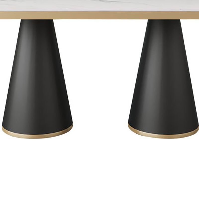 Modern Style Dining Table White Top Sintered Stone Table for Dining Room