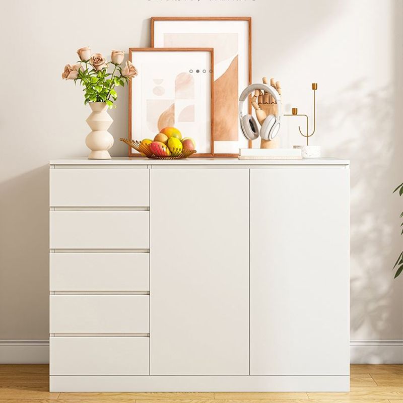 Multi Drawers Dresser White and Brown Wooden Storage Chest for Bedside