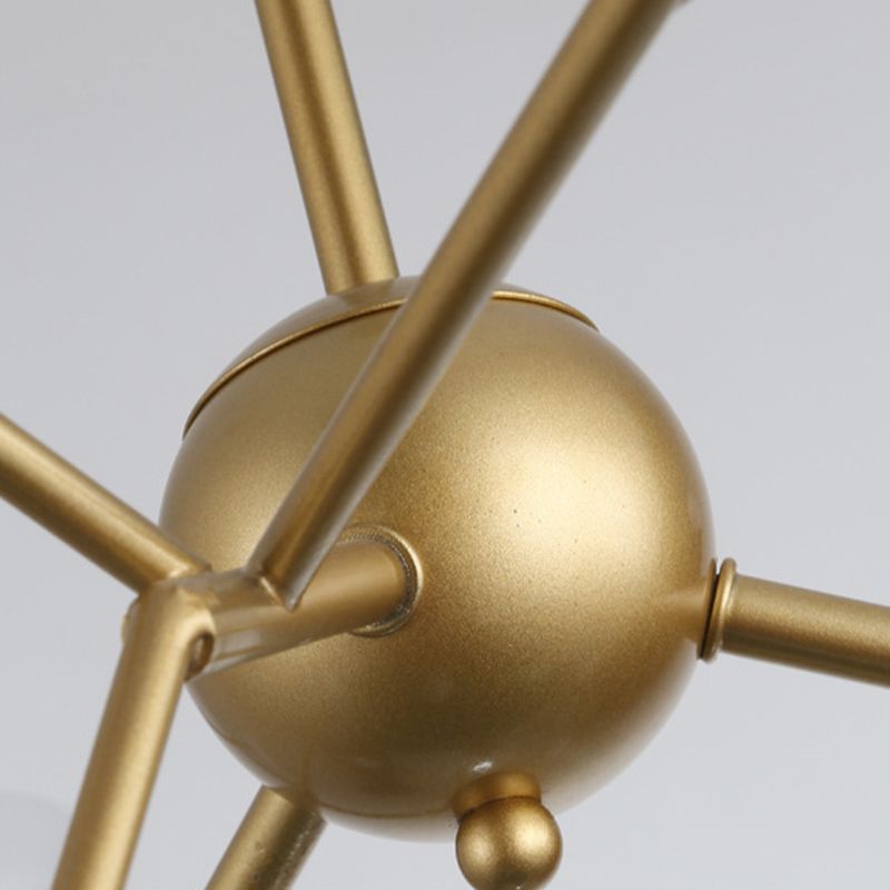 Luz de la isla de Firefly creativa moderna Luz colgante de hierro forjado Sputnik con sombra acrílica