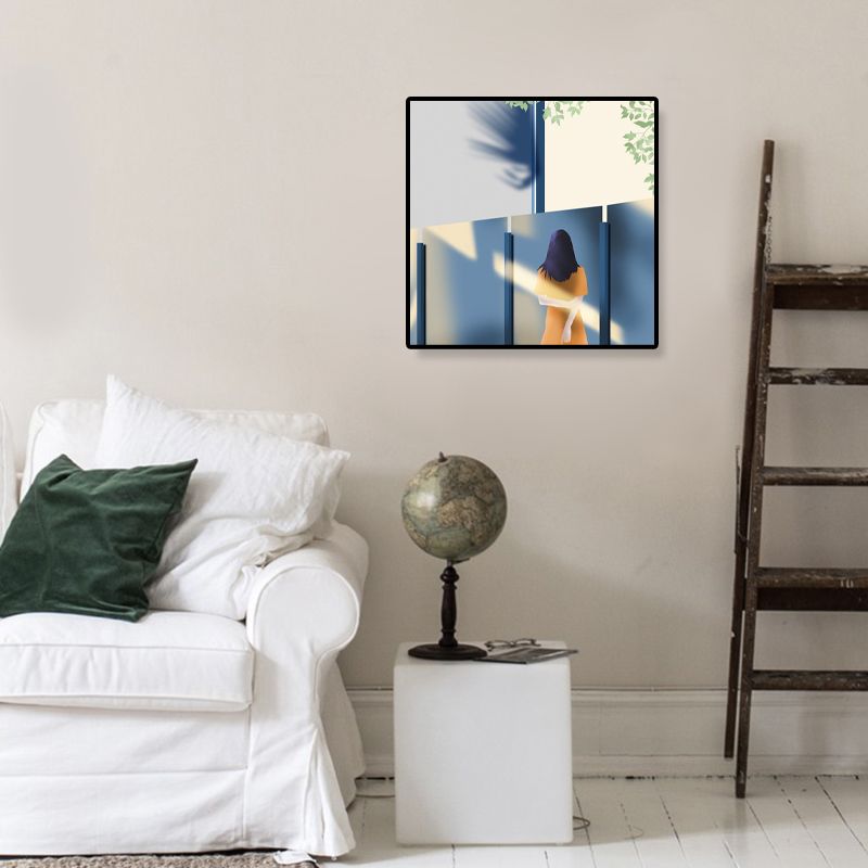 Nordic Canvas Wall Art Lichte Kleur Geïllustreerde Figuur Muur Decor voor Meisjes Slaapkamer