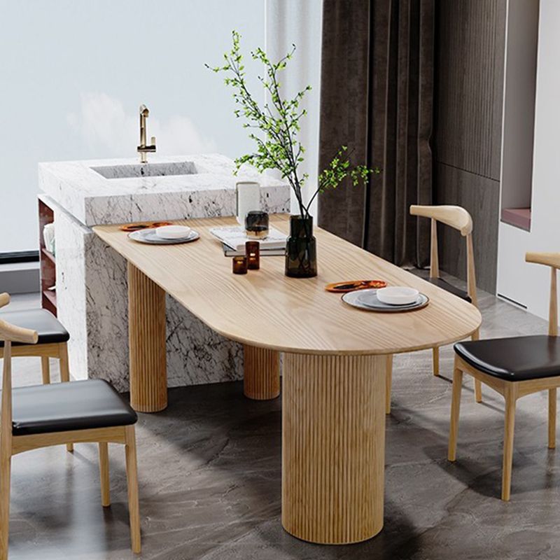 Modern Free Form Dining Table for Home Solid Wood Dinette Table
