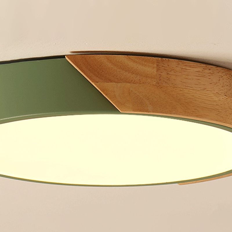 Round Flush Mount Light 1 Light Acrylic Modern Macaron Flush Mount Spotlight for Bedroom