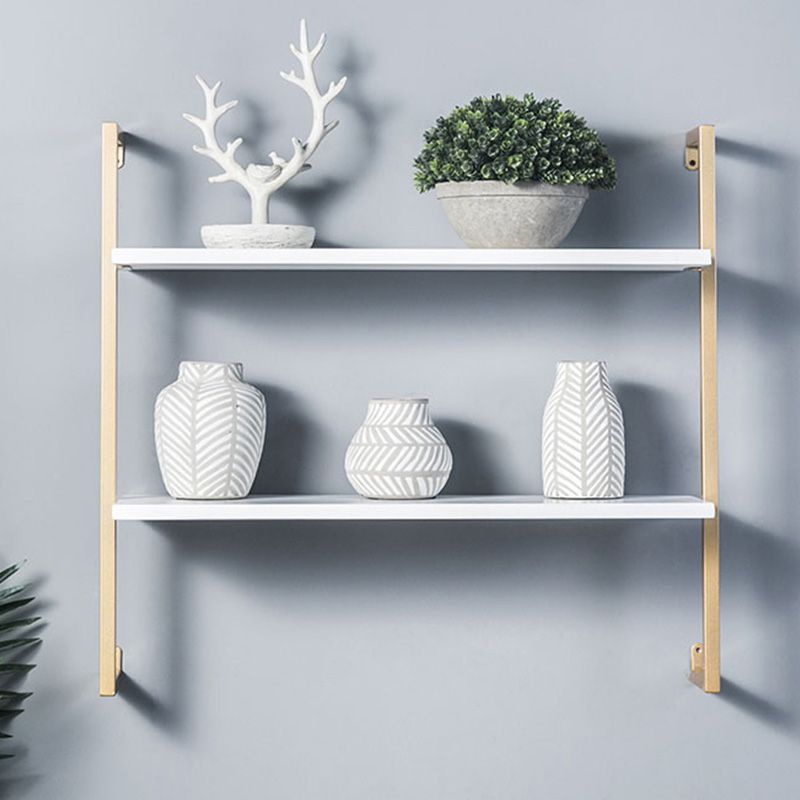 Industrial Wall Mounted Bookshelf Iron Frame Solid Wood Shelf Bookshelf