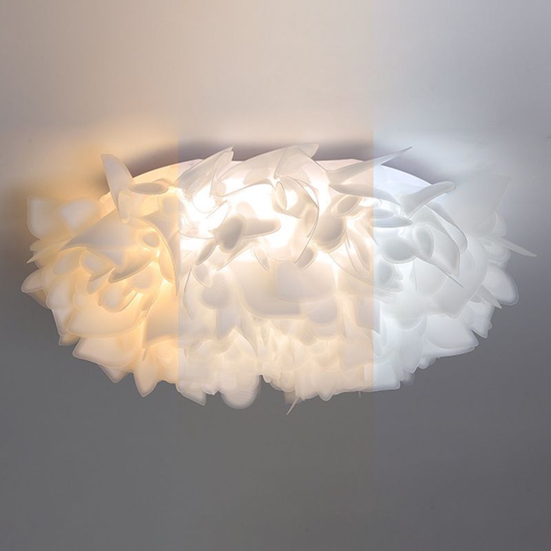 Modern Ceiling Lamp Creative LED Flush Mount Light Fixture with Plastic Shade for Bedroom