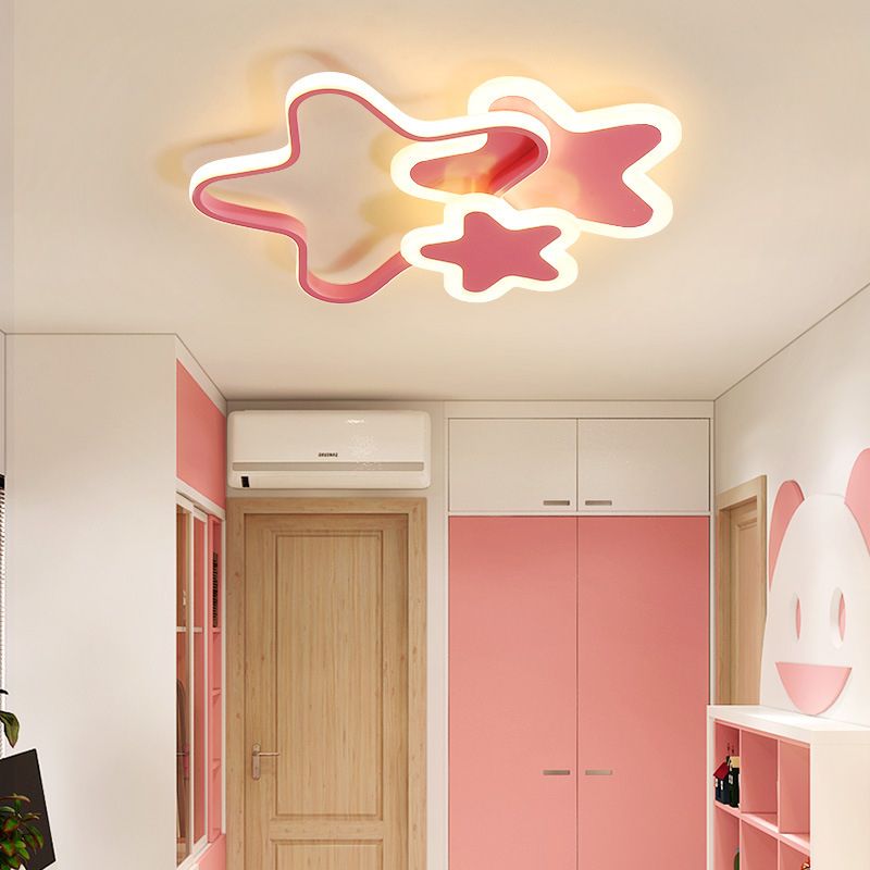 Modern Star Shape Ceiling Mount Light Fixture 3 Lights Ceiling Mounted Light