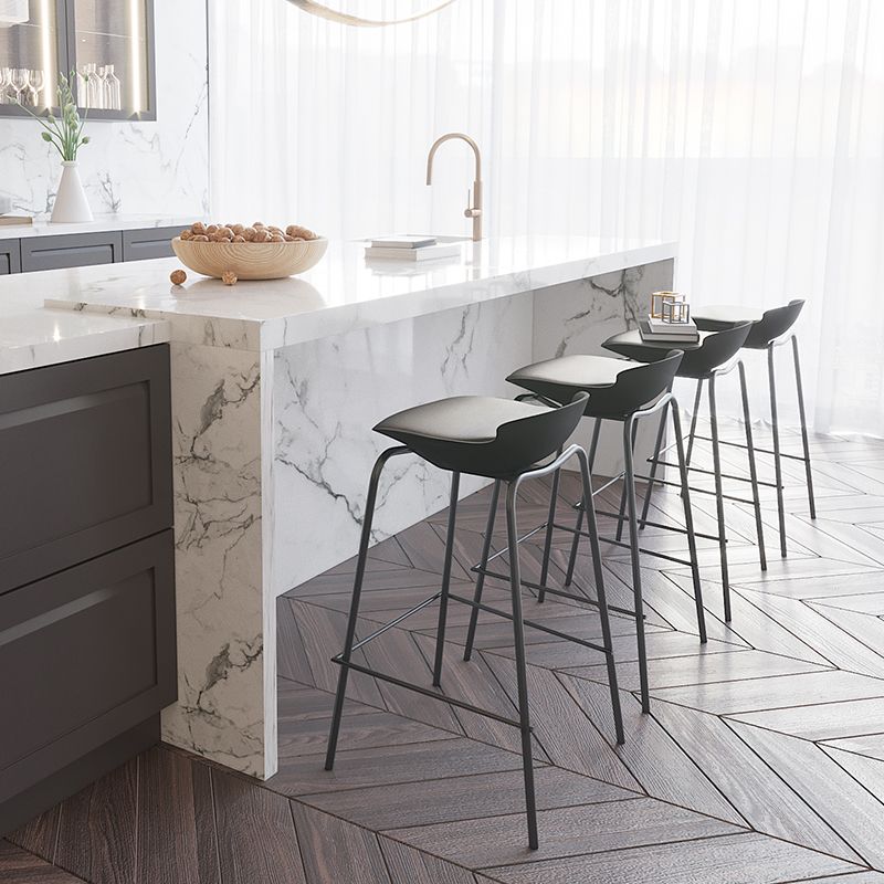 Modern Style Counter Stool Faux Leather Counter-height Stool for Indoor