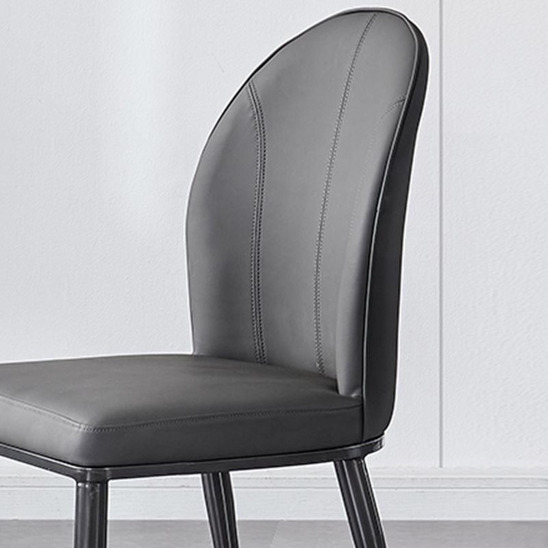 Industrial Side Chair Solid Back Metal Dining Room Chair for Dining Room