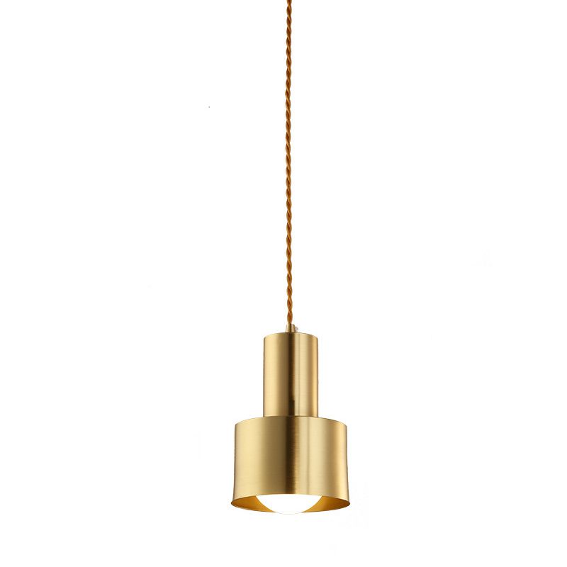 Post-Modern Cylindrical Shape Pendant Light Metal 1 Light Small Suspension Light  for Living Room