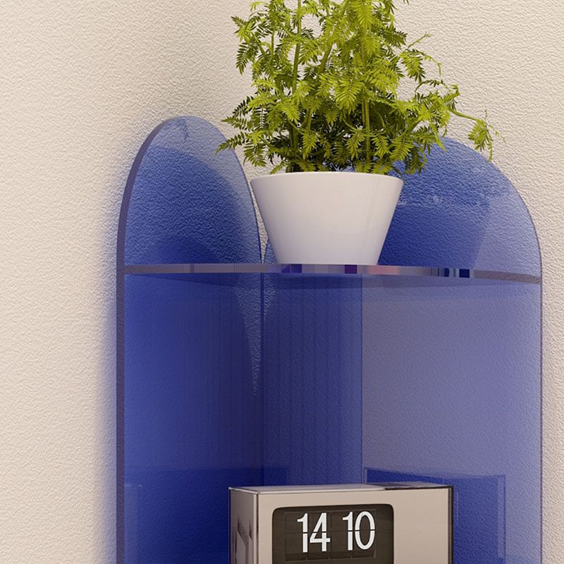 Modern Style Closed Back Bookshelf Corner Acrylic Bookcase with Triangle Shelves