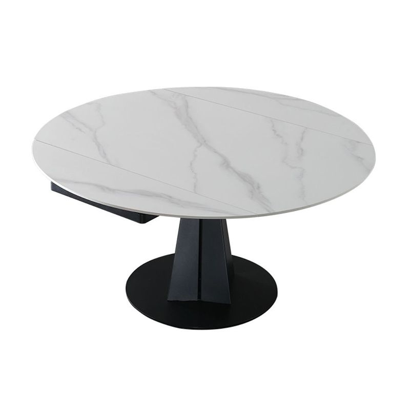 Modern Style Extendable Table Pedestal Dining Table for Kitchen