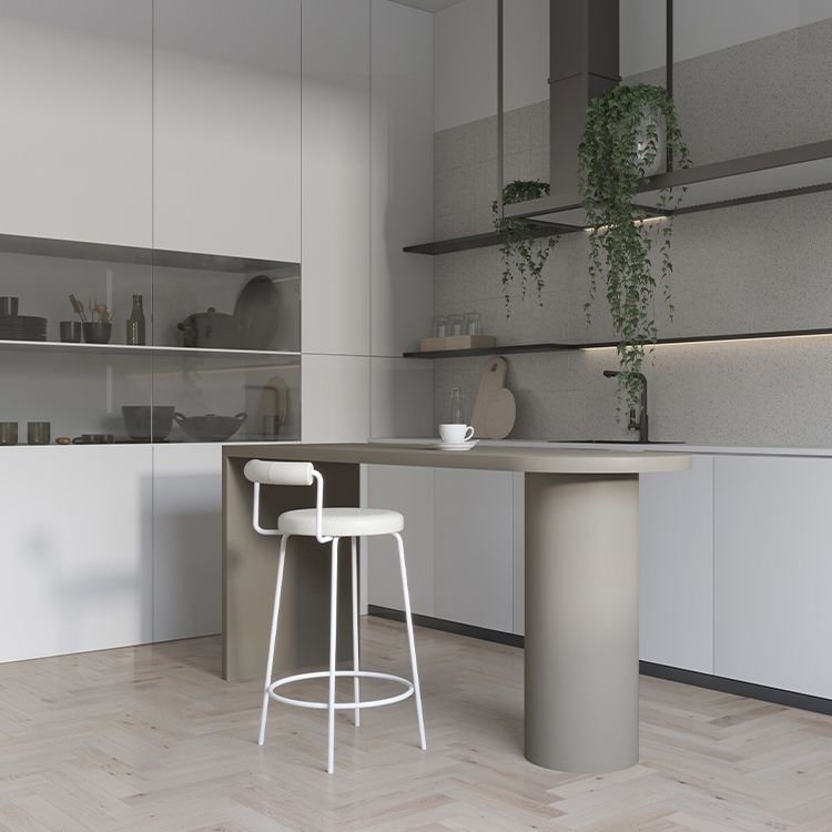 Modern Style Bar Table Solid Wood Bistro Bar Desk with Double pedestal