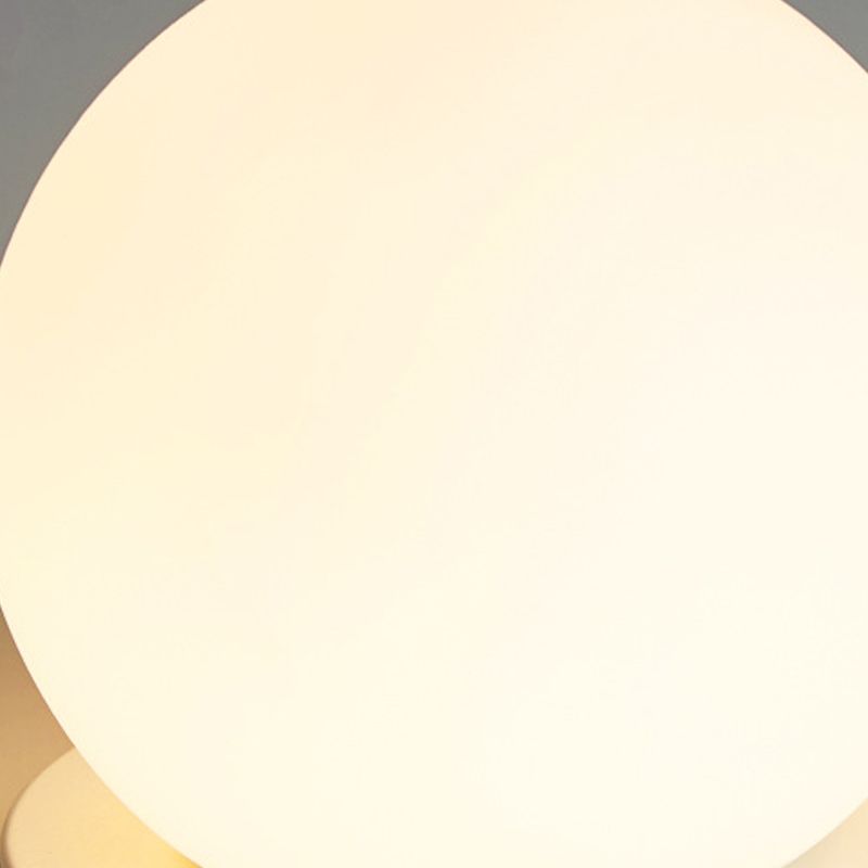 Glass Globe Flush Mount in Modern Concise Style Lacquered Iron Ceiling Light in White