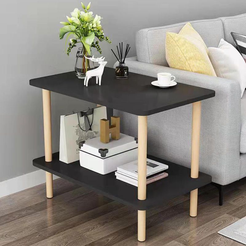 Contemporary Style Side End Table Solid Wood Sofa Side Accent Table