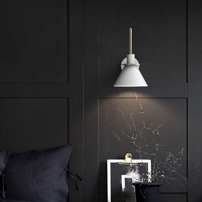 Conical Shaded Sconce Light Fixture Metal Wall Mount Lighting