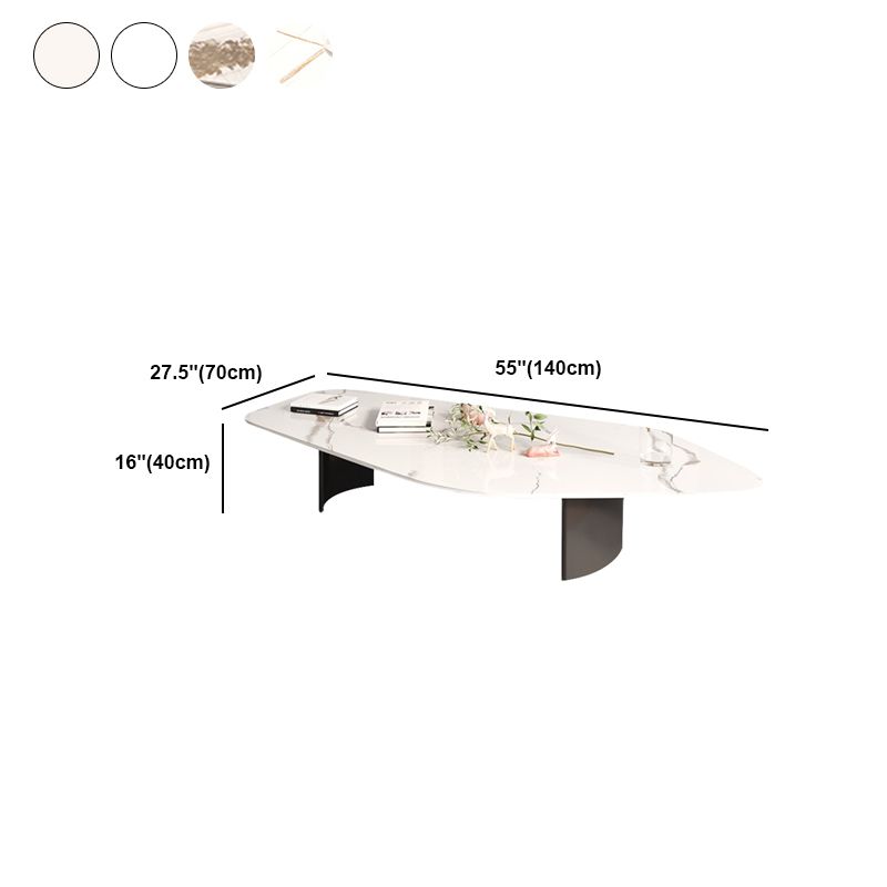 15.74" Tall 1 Single Stone Top Cocktail Table Geometric Coffee Table