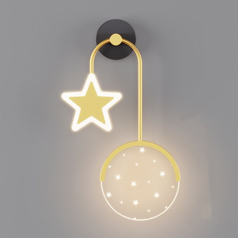 Modern Metal Wall Light Geometric 2 Lights LED Wall Sconce for Bedroom